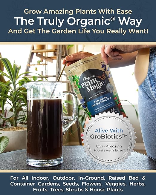Organic Plant Magic - Truly Organic™ Fast-Acting Soluble Plant Food: All-Purpose Fertilizer Concentrate for All Flower Vegetable Herb Fruit Tree Shrub Container Garden &amp House Plants [5 lb Bucket]