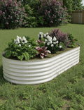 8x4x1.5 ft Raised Garden BedGalvanized Raised Planter Boxes Outdoor with Easy Assembly Large Garden Bed for Vegetables Fruits FlowerRaised Garden BedBeige