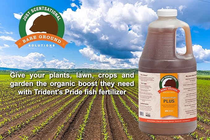 Just Scentsational TPCH-64G Trident's Pride Plus Organic Liquid Fish Fertilizer with Brown Algae Extract and Chitosan64 oz