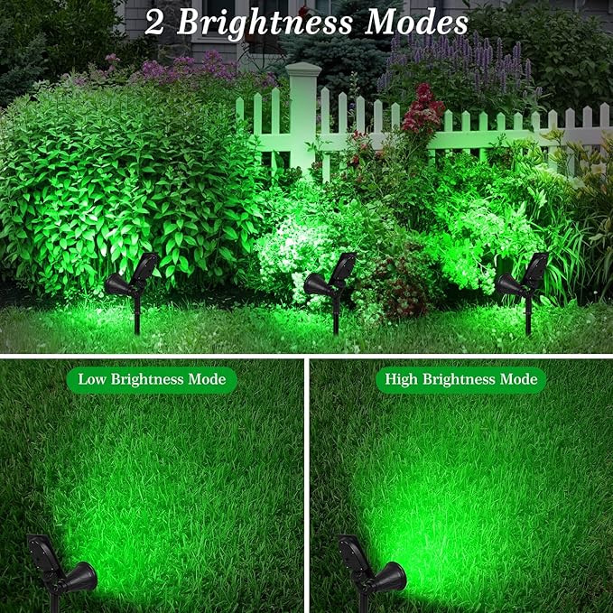 T-SUN Solar Spotlights Outdoor Waterproof Blue+Green Solar Landscape Spotlights for Garden Pond Pathway