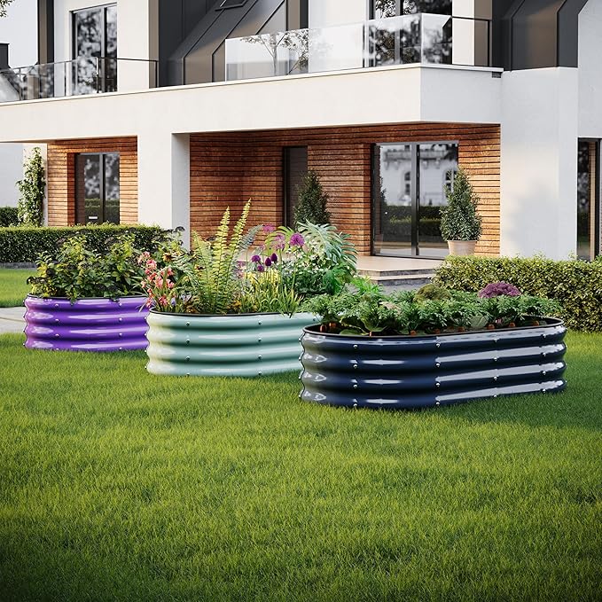 Raised Garden Bed 4x2x1ft Raised Beds for Gardening Outdoor for Vegetables Flowers Ground Planter BoxGalvanized Raised Garden Beds