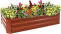 Sunnydaze 48-Inch Galvanized Steel Raised Garden Beds - Rectangle Planter for Vegetables and Flowers - Woodgrain - Set of 2