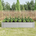 Raised Garden Bed Outdoor 6×3×1ft Metal Raised Rectangle Planter Beds for Plants Vegetables and Flowers Silver