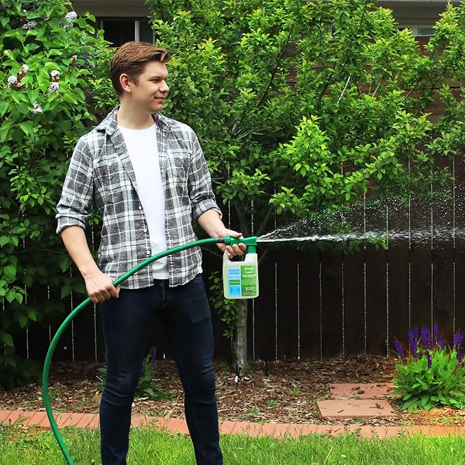 Maximum Green &amp Growth Fertilizer High Nitrogen 28-0-0 Liquid Lawn Food Spray Spring &amp Summer- Any Grass Type- Simple Lawn Solutions - Concentrated Quick &amp Slow Release Attached Sprayer (3