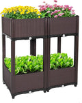 D'vine Dev Raised Beds - Elevated Garden Box with Drainage Plug Standing Planter Beds for Vegetable/Flower/Herb Gardening Kit RGB-4