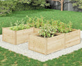AMERLIFE U-Shaped Raised Garden Bed 7.5Wx6Dx1.6H Free Combination Outdoor Wooden Raised Garden Bed Planter with 19.6 Depth Planter Box