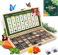 Lush&ampDew Companion Plants Heirloom Seed Bank Gardening Gifts for Women &amp Men 32 Varieties 30000+ Non-GMO Vegetable Seeds for Planting in Garden Bed Greenhouse Survival Seed Kit for Food Su