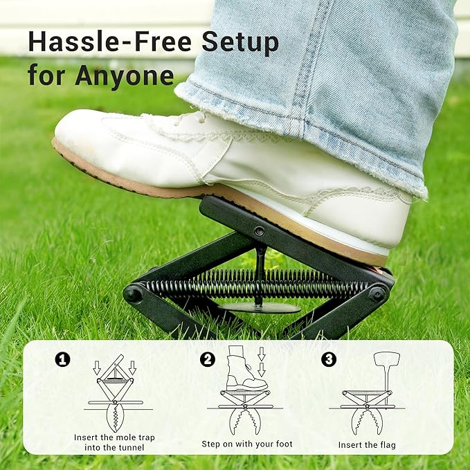 Mole Traps That Kill Best 2 Pack Scissor Mole Trap Sleek Black Stainless Steel Finish