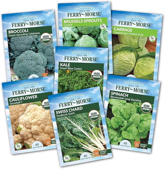 Ferry Morse Vegetable Seed Variety Pack - Cold Hardy High Germination Rate GMO Free - 7 Pack
