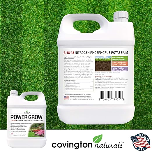 Liquid Lawn Fertilizer 3-18-18 NPK Grass Fertilizer Premium Lawn and Plant Nutrient Food – Year Round Concentrate for Best Value – All Grass Types – 32 OZ