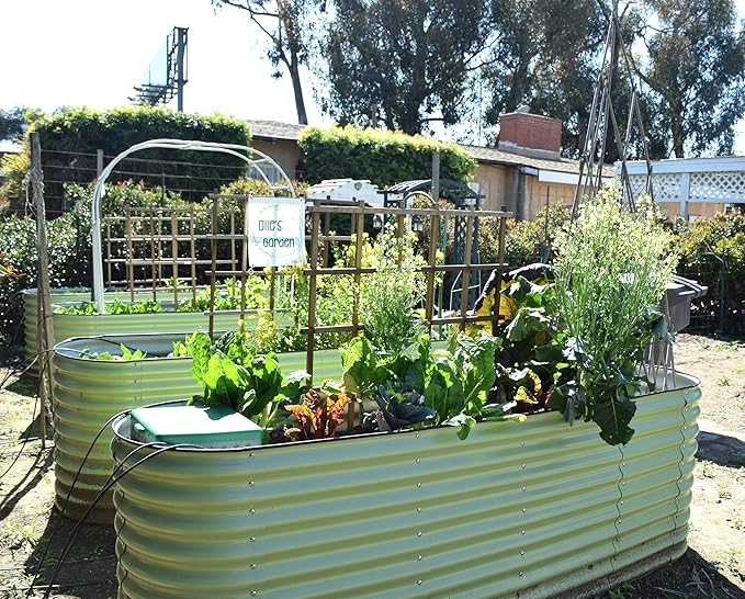 Olle Metal Raised Garden Bed Easy Quick Setup Metal Garden Bed 32 Tall 12-in-1 for Growing Flowers Herbs DIY Gardening Sage Green 32 Tall