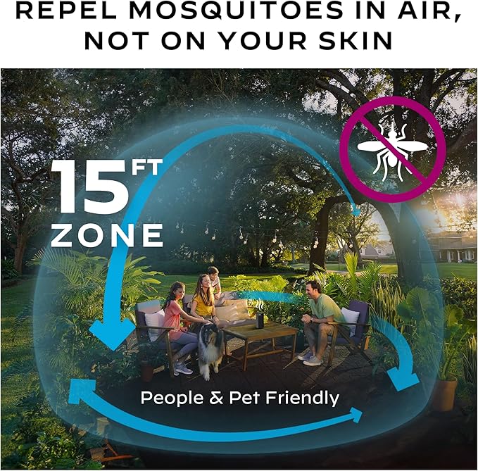 Thermacell Patio Shield Mosquito Repeller (2-Pack Bundle) Includes 24-Hour Refill &amp 6 Repellent Mats Highly Effective Mosquito Repellent for Patio Bug Spray Alternative