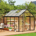 6X8 FT Outdoor Polycarbonate Greenhouse Sturdy Aluminum Frame Adjustable Roof Vent Ideal for Backyard Patio or Garden All-Weather Green House for Growing Plants and Vegetables