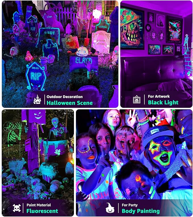 SUNVIE LED Black Light Spot Light Outdoor 10W Blacklight Spotlight Waterproof Halloween Spot Light Outdoor Black Light 120V Purple Spotlight Blacklights for Glow Party Decorations 2Pack