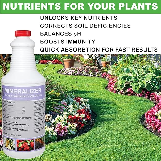 Organic Liquid Mineral Fertilizer for Plants – Fix Nutrient Deficiencies &amp Restore Soil Health – Micronutrients for Strong Growth &amp Yield – Garden Vegetables Indoor (GGO Mineralizer)
