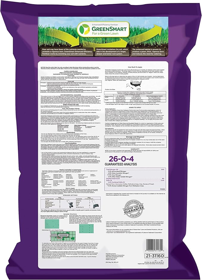 GreenView Crabgrass Control Plus Lawn Food - 40.5 lb. Bag - Covers 15000 sq. ft.