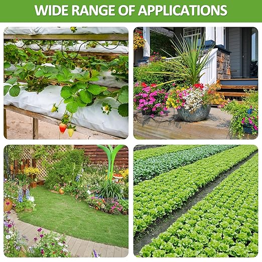 LasTool 98FT Drip Irrigation KitAutomatic Garden Watering System with 1/4 TubingAdjustable Mist Sprayer Nozzles &amp Drip Emitters for Raised BedPatioLawn Greenhouse-Easy DIY Installation