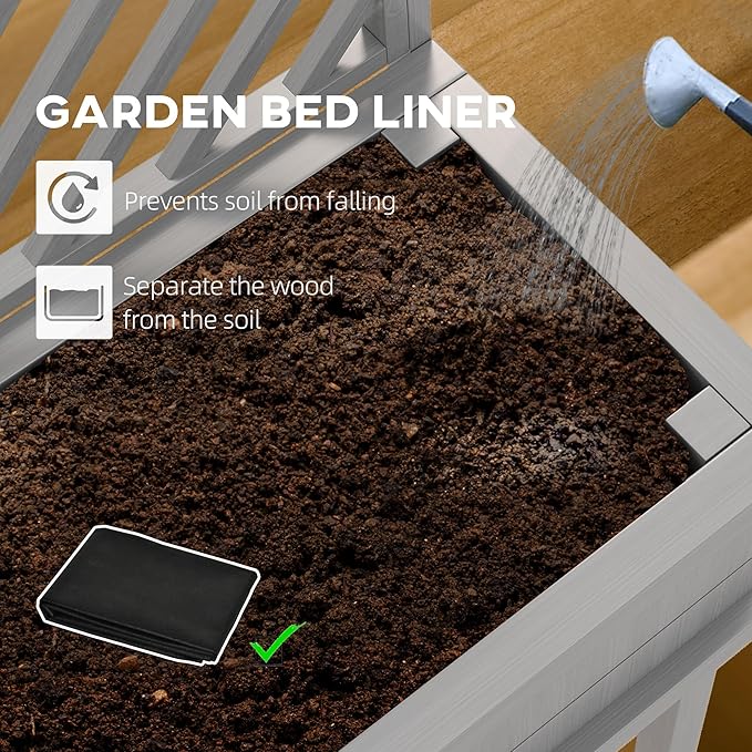 Raised Garden BedElevated Wood Planter with for Climbing Plantswith Legs and Drainage Holes