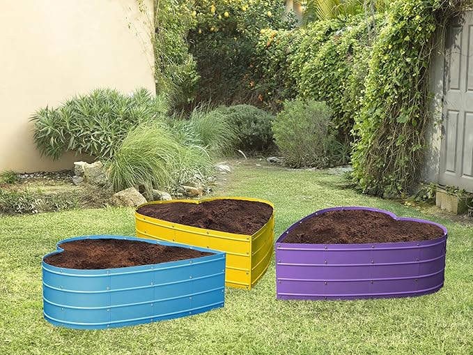 Plant &amp Plot Galvanized Raised Garden Beds Outdoor // Planter Raised Beds for Gardening Vegetables Flowers // Large Metal Garden Box (Purple) // Patent Pending Tool-Free Assembly