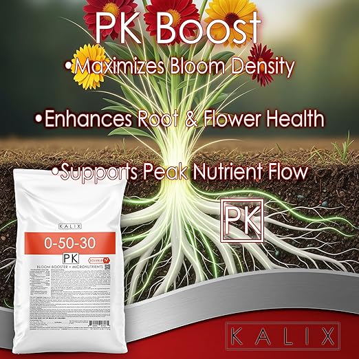 KALIX 0-50-30 Bloom Booster | Premium Water Soluble Fertilizer for Flowers Fruits &amp Ornamentals | High Phosphorus &amp Potassium Formula to Boost Flowering Root Strength &amp Crop Quality | 25