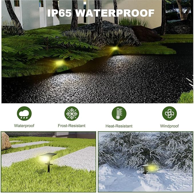 2 Pack Solar Spot Lights Outdoor 8 Lighting Modes Multicolor IP65 Waterproof Landscape Lighting for Garden Yard Patio – Solar Powered(Warm White2 Pack)