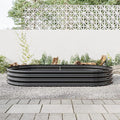 Raised Garden Bed Outdoor Oval Large Metal Raised Planter Bed for for Plants Vegetables and Flowers - Black
