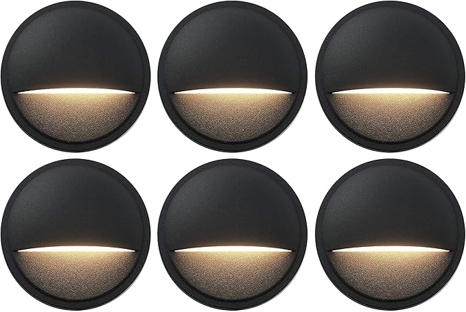 GKOLED 6-Pack Low Voltage LED Deck Lights with Mini Size Brass Landscape Spotlight