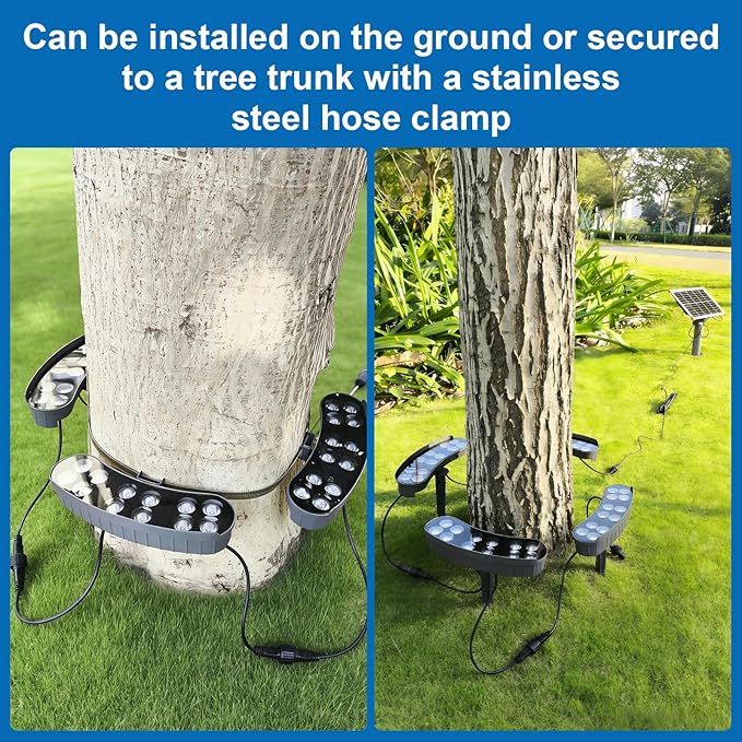 Solar Palm Tree Lights Outdoor 14400mAh Tree Solar lamp Landscape Light 3000K IP65 Waterproof Supports Remote Control Timer and dimming Suitable for Palm Tree Lights Yard Garden