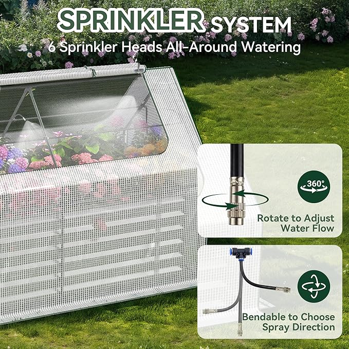 Raised Garden Bed with Self-Watering System 6x3x2 ft Elevated Planter Boxes Outdoor with PE Cover Galvanized Raised Beds for GardeningVegetablesFlowers Backyard Patio