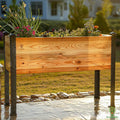 Cedar Raised Garden Bed 44L x 18W x 30H inches Built-in Drainage No-Bend Gardening