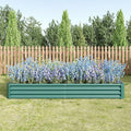 Raised Garden Bed Kit Metal Raised Bed G7.6x3.7x0.98ft for Flower Planters Vegetables Herb Green
