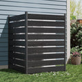 49 h x 38 w (2 Panels) Privacy ScreenTrash Can Fence Air Conditioner Fence Wood Plastic Composite Fence PanelIdeal Outdoor Privacy Wall Pool Equipment EnclosureBlack