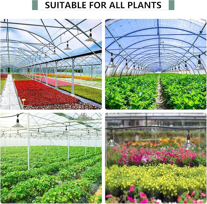 Outdoor Grow Lights for Greenhouse Full Spectrum Greenhouse Grow Lights for Outdoor Plants IP65 Waterproof String Grow Light Outdoor UL Certified Daisy Chain LED Grow Light 21.3FT