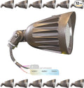NUWATT 25W LED Bullet Spot Light for Outdoor Landscapes 3500 LM Bright Illumination for Yard 3000K/4000K/5000K Selectable 1/2 Knuckle Mount 120-277V Waterproof Flag Pole Light (12-Pack)