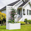 Casaphoria Raised Garden Bed with Trellis 59x30x12 Planter Box with Open Bottom for Gardening Vegetables &amp Vines and Climbing Plants White