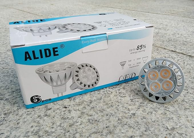ALIDE MR16 Led Bulbs 5W Replace 20W 35W Halogen Equivalent2700K Soft Warm White12V Low Voltage MR16 GU5.3 Bulb Spotlights for Outdoor Landscape Flood Track LightingNot Dimmable450lm38 Deg6 Pack