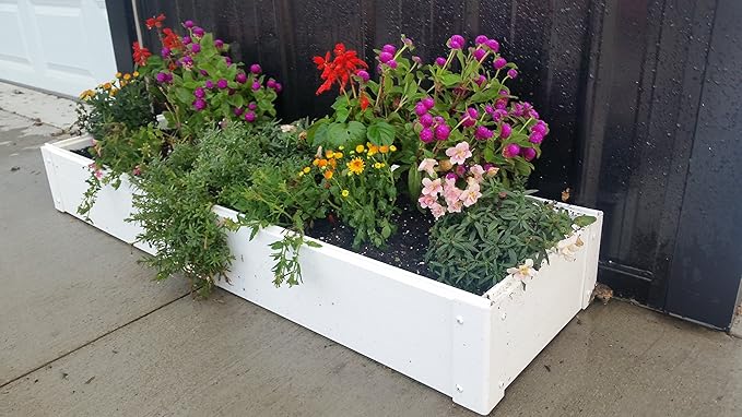 1 x 4 Stack-able White Vinyl Raised Garden Bed