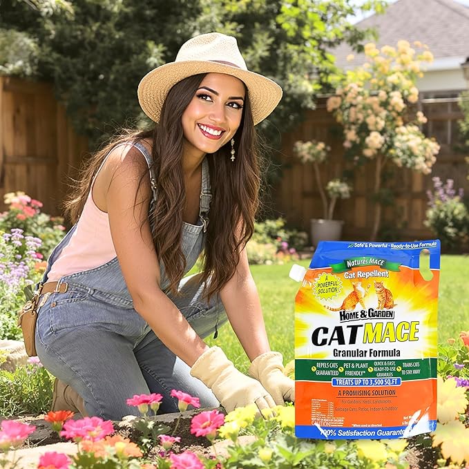 Nature's Mace Cat Mace Cat Repellent Outdoor Granular Deterrent Stop Cats Keep Cats Away for Yard Garden Anti Cat Pee No-Dig Training Tool 6 lb Safe to Use Around People Pets Plants