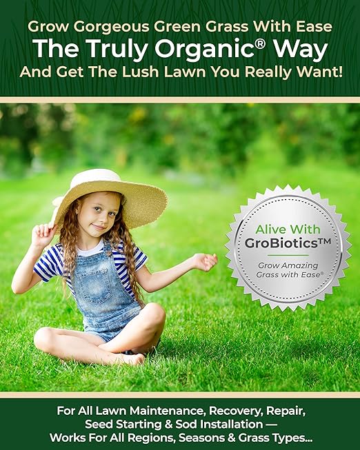 Organic Plant Magic - Truly Organic™ Slow Release Granular Lawn Fertilizer: Best Fertilizer for Grass Bermuda St. Augustine &amp Yard Care - Granules (20 Lb)