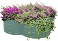 Sunnydaze Galvanized Raised Garden Bed - Metal Raised Bed for Gardening - Outdoor Planter Box for Flowers Plants and Vegetables - Green - 12” H Clover