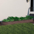 MUPATER 8x2x1 ft Raised Garden Bed Outdoor for Vegetables 9-in-1 Galvanized Metal Planter Box 11.1'' H Modular Garden Bed Kit Oval for Herbs and Flowers Rustic