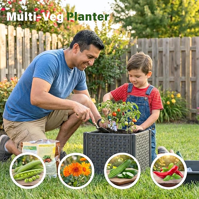 Raised Garden Bed with Tomato Planter Cage 41.3 Trellis Planter Boxes for Outdoor Patio Greenhouse Gardening Climbing Vegetables