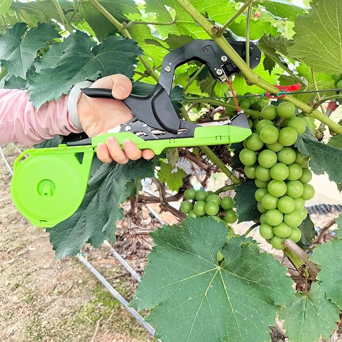 Upgraded Plant Tying MachinePlant Vine Tying Tool Kit with 20000pcs Staples 17 Roll Tape with SK5 Blade Replacement for GardenerFarmerGrapesTomatoesVegetables