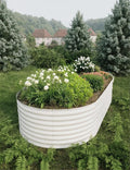 GarveeLife 8x4x2 ft Galvanized Raised Garden Bed - 24“ Tall Metal Planter Box for Vegetables Flowers Herbs Rust-Resistant Outdoor Garden Box Easy Assembly Raised Beds for Gardening Beige