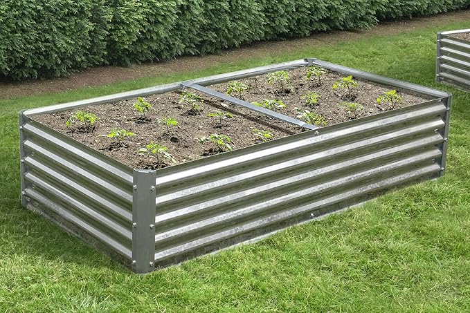 Arrow Sheds GrowIT Galvanized Steel Raised Flower and Plant Bed for The Garden or Greenhouse 72 x 36 x 17