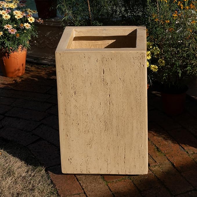 Handmade Rectangle Planter Box 19'.75'H Travertine