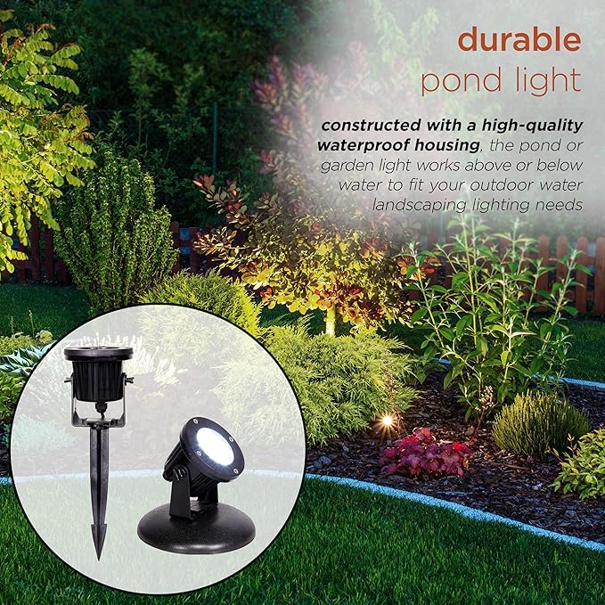 Alpine Corporation Outdoor 36 Count Pond or Garden Super Bright White LED Light with Transformer