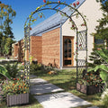 IDEAHOUSE 78 Garden Arbor with 2 Planter Boxes Versatile Climbing Frame Metal Garden Arch Trellis for Climbing Plants Decorative Wedding Arch Frame Weather-Resistant Trellis for Lawn Backyard
