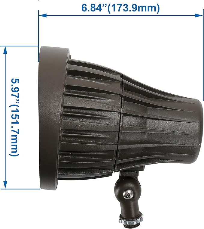 GKOLED 44° Beam Angle 30Watt Bullet/Round LED Spotlight with Solid Ground Post