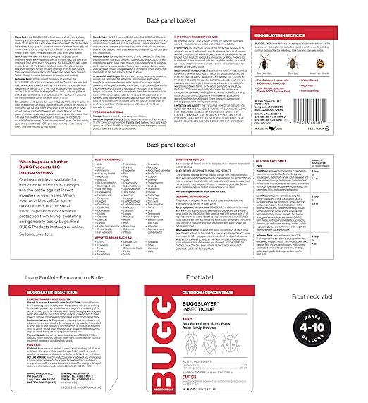 BUGGSLAYER Insecticide - Concentrate - Outdoor Box Elder Bugs Stink Bugs Asian Lady Beetles - 16 oz Bottle